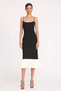 Dresses<STAUD FARIDAH DRESS BLACK IVORY BLACKIVORY