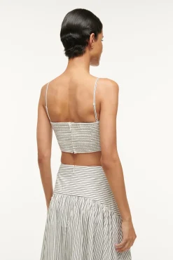 Tops|Poplin Shop<STAUD FEDERICO TOP  IVORY MICRO STRIPE IVORYMICROSTRIPE