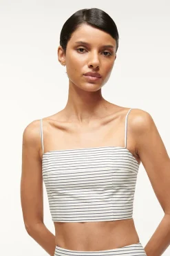 Tops|Poplin Shop<STAUD FEDERICO TOP  IVORY MICRO STRIPE IVORYMICROSTRIPE