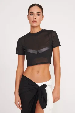 Cover-Ups<STAUD FERNANDA TOP   BLACK