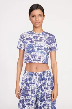 Cover-Ups<STAUD FERNANDA TOP  BLUE TOILE BLUETOILE