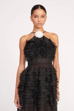 Dresses<STAUD FLORIAN DRESS   BLACK