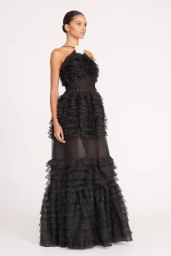 Dresses<STAUD FLORIAN DRESS   BLACK