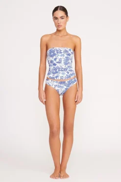 Bikinis<STAUD FRANCESCA BIKINI TOP  BLUE TOILE BLUETOILE