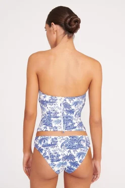Bikinis<STAUD FRANCESCA BIKINI TOP  BLUE TOILE BLUETOILE