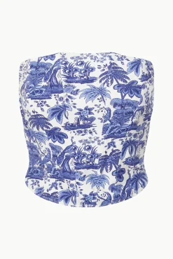 Bikinis<STAUD FRANCESCA BIKINI TOP  BLUE TOILE BLUETOILE