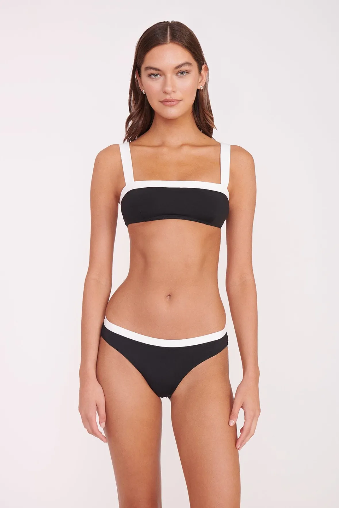Bikinis<STAUD GEMMA BIKINI BOTTOM BLACK WHITE BLACKWHITE