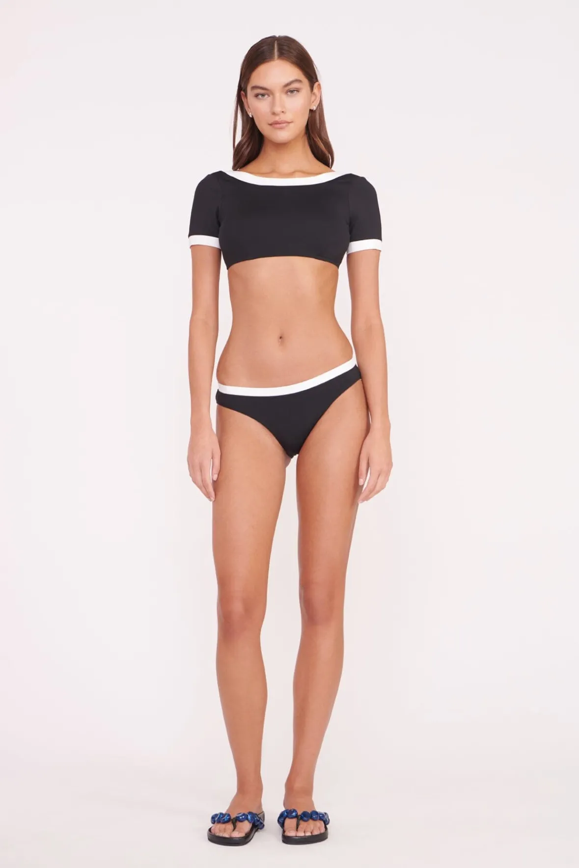 Bikinis<STAUD GEMMA BIKINI BOTTOM BLACK WHITE BLACKWHITE