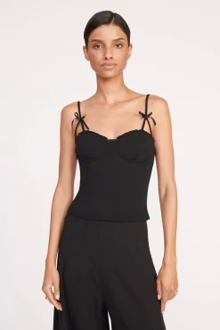 Tops<STAUD GEORGINA TOP   BLACK