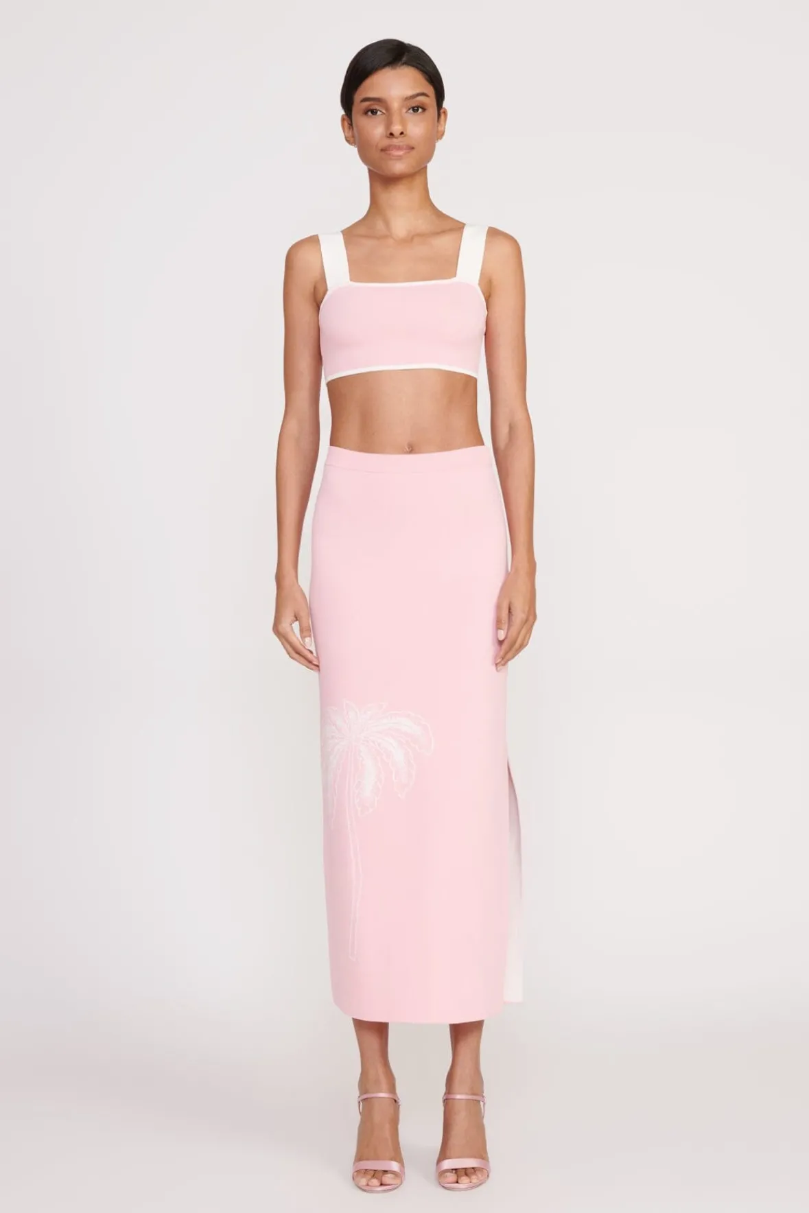 Best Sellers|Skirts<STAUD GIOVANNI SKIRT CHERRY BLOSSOM IVORY TOILE CHERRYBLOSSOMIVORYTOILE