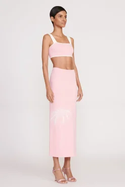 Best Sellers|Skirts<STAUD GIOVANNI SKIRT  CHERRY BLOSSOM IVORY TOILE CHERRYBLOSSOMIVORYTOILE