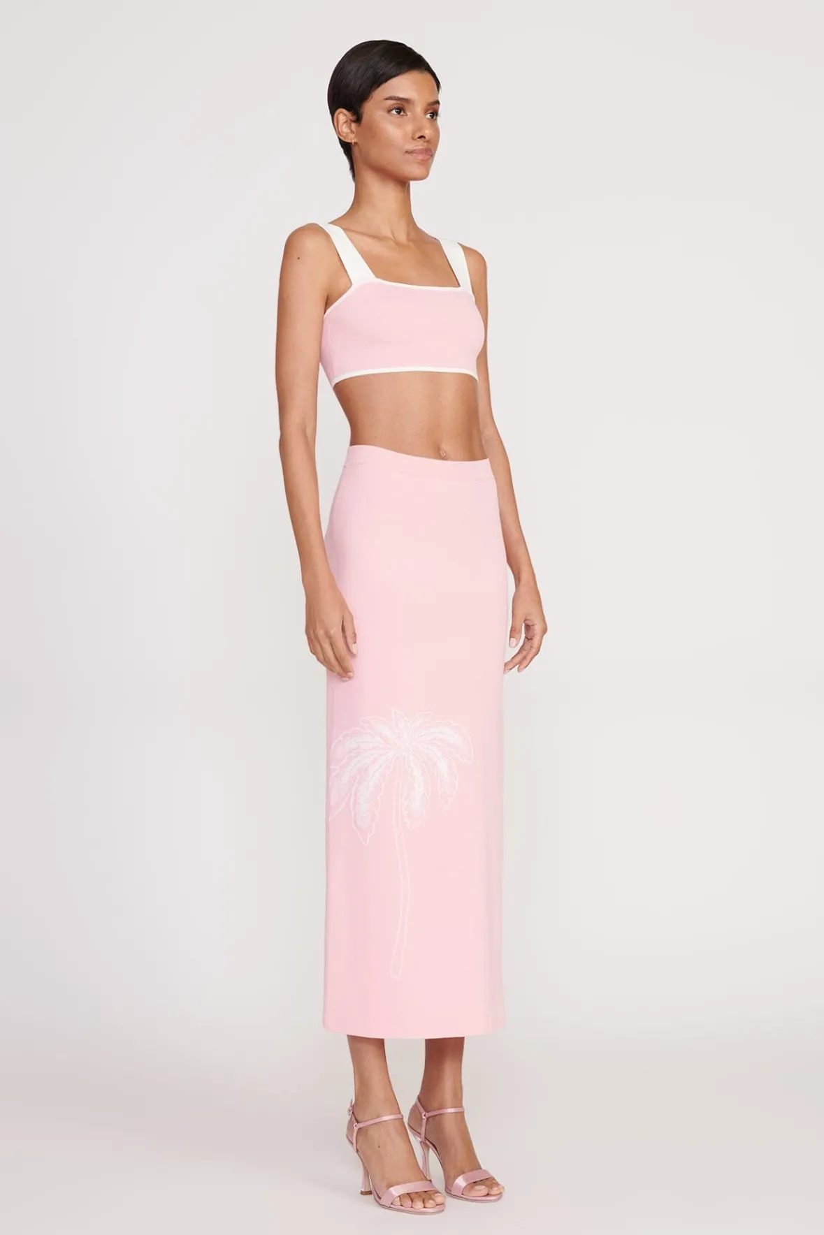 Best Sellers|Skirts<STAUD GIOVANNI SKIRT CHERRY BLOSSOM IVORY TOILE CHERRYBLOSSOMIVORYTOILE