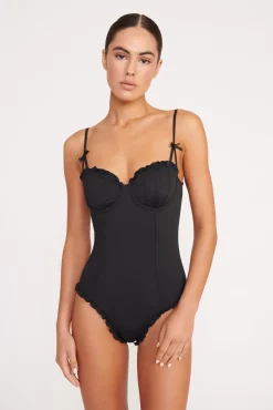 One Pieces<STAUD GOSSAMER ONE PIECE BLACK