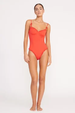 One Pieces<STAUD GOSSAMER ONE PIECE RED ROSE REDROSE