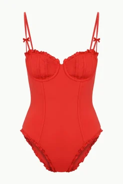 One Pieces<STAUD GOSSAMER ONE PIECE  RED ROSE REDROSE