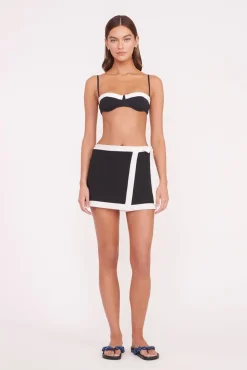 Cover-Ups<STAUD GRETCHEN COVERUP WRAP SKIRT  BLACK WHITE BLACKWHITE