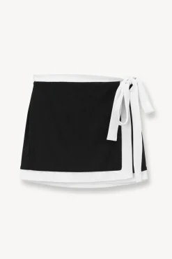 Cover-Ups<STAUD GRETCHEN COVERUP WRAP SKIRT BLACK WHITE BLACKWHITE