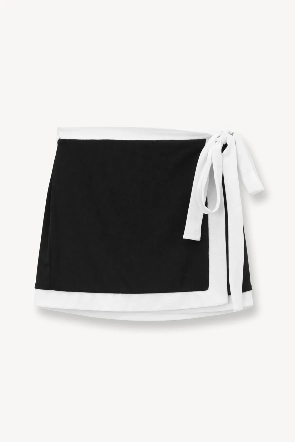 Cover-Ups<STAUD GRETCHEN COVERUP WRAP SKIRT BLACK WHITE BLACKWHITE