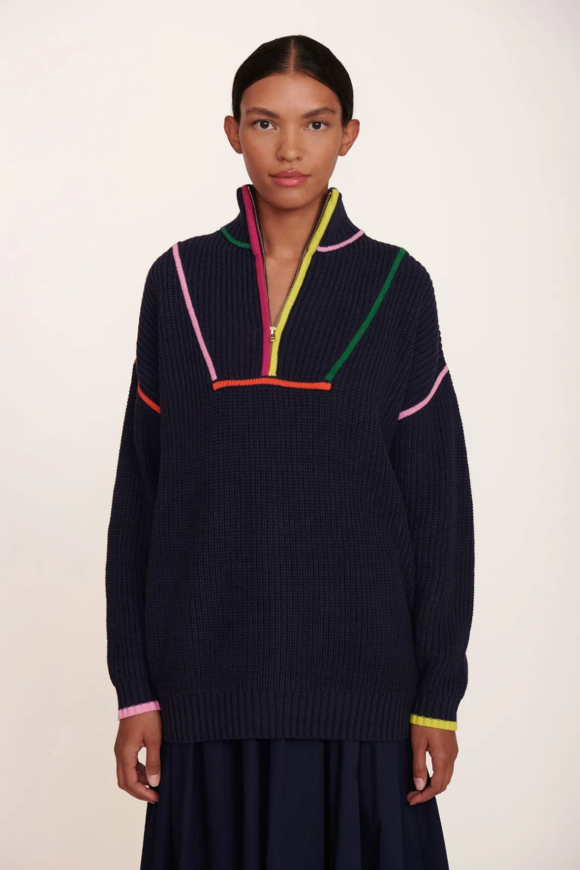 Knits<STAUD HAMPTON SWEATER NAVY MULTI NAVYMULTI