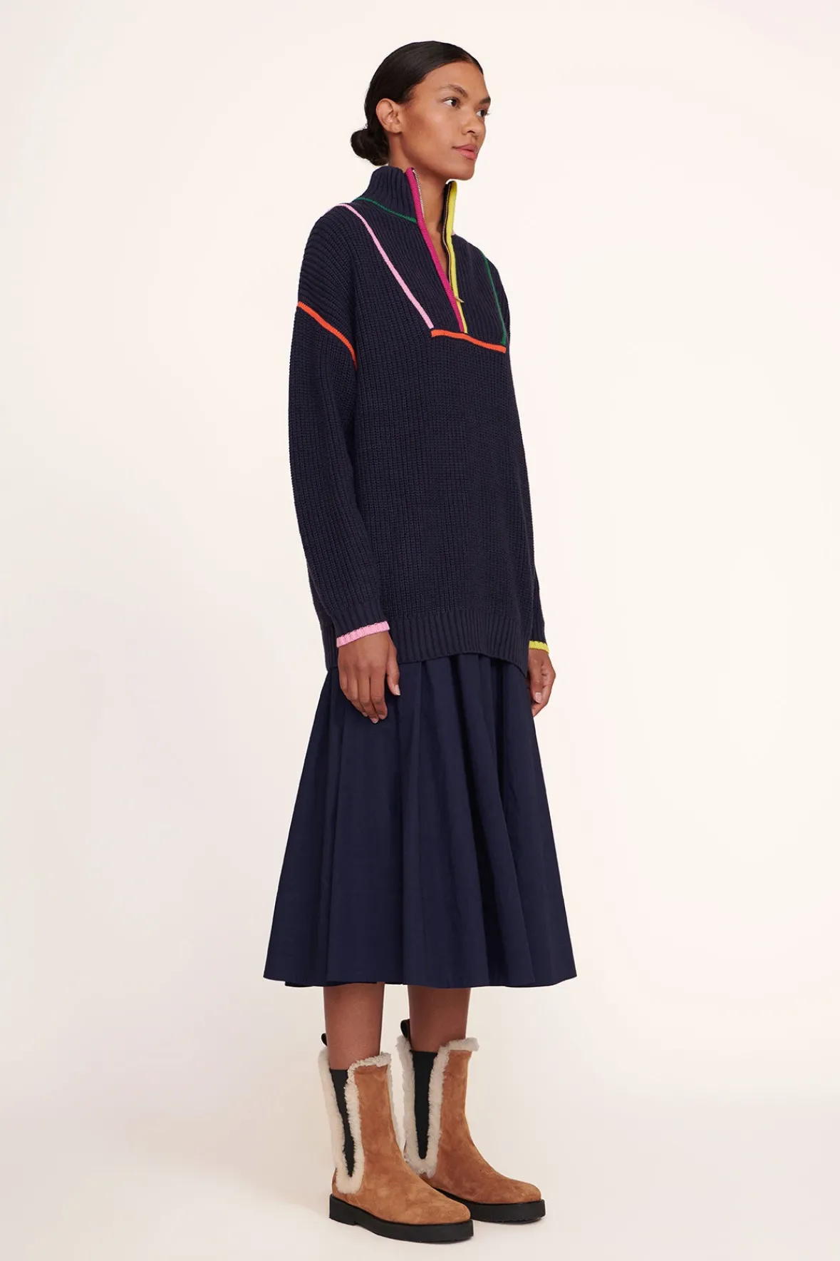 Knits<STAUD HAMPTON SWEATER NAVY MULTI NAVYMULTI