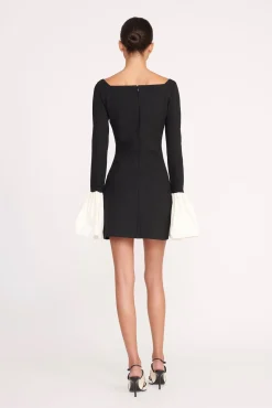 Dresses<STAUD HAWTHORNE DRESS BLACK IVORY BLACKIVORY