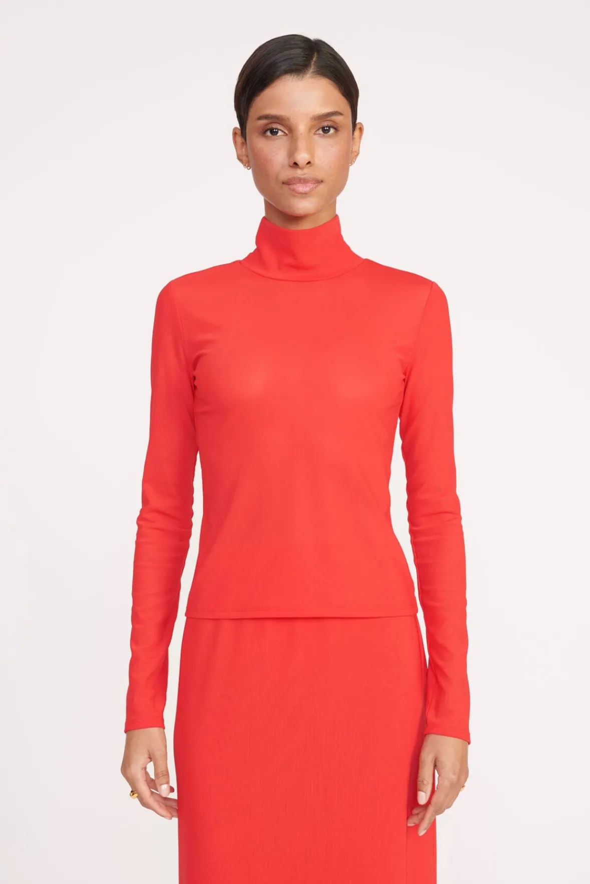 Tops<STAUD HELVIN TOP RED ROSE REDROSE