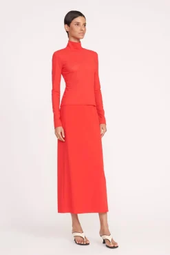 Tops<STAUD HELVIN TOP RED ROSE REDROSE
