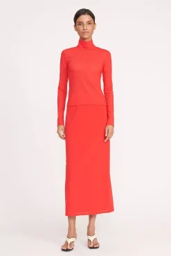 Tops<STAUD HELVIN TOP RED ROSE REDROSE