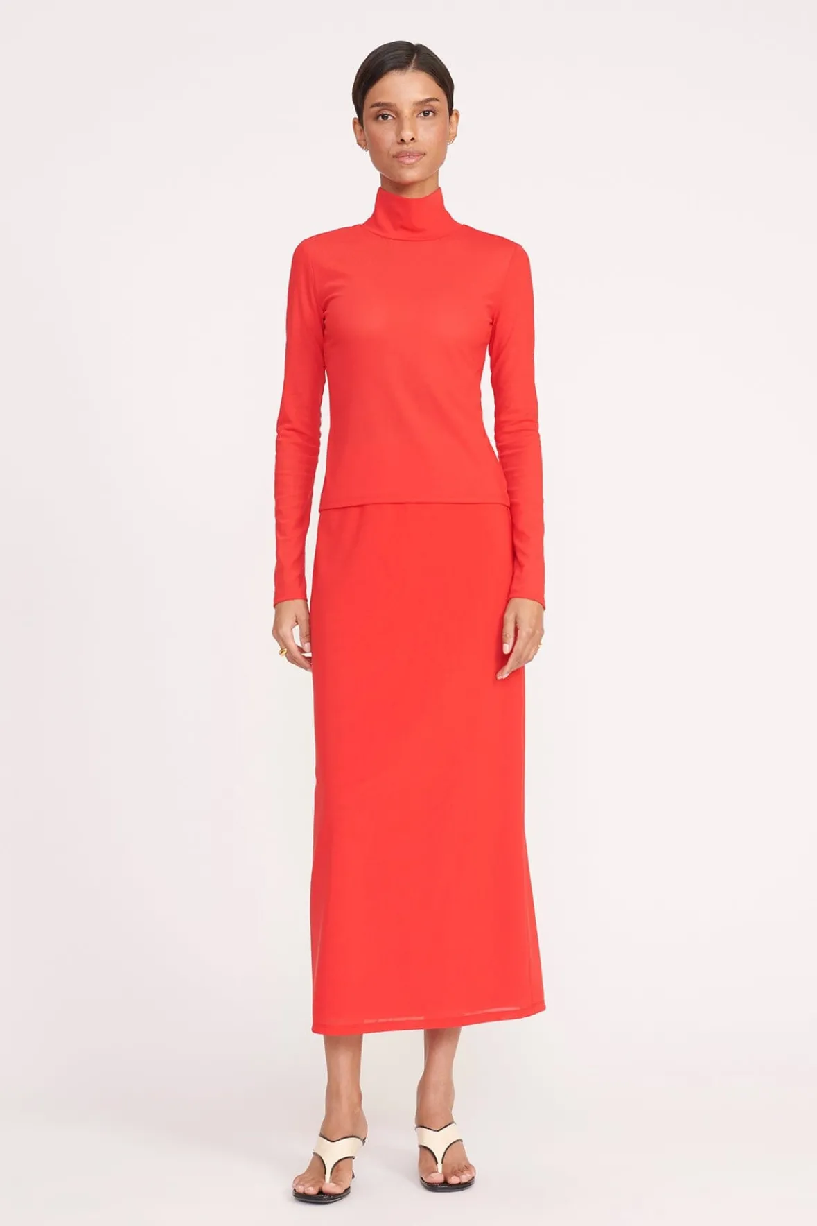 Tops<STAUD HELVIN TOP RED ROSE REDROSE