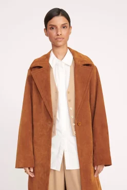 Best Sellers|Outerwear & Jackets<STAUD HOLDEN COAT   TAN