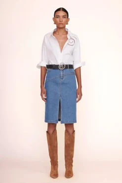 Denim<STAUD HUDSON SKIRT MEDIUM WASH MEDIUMWASH