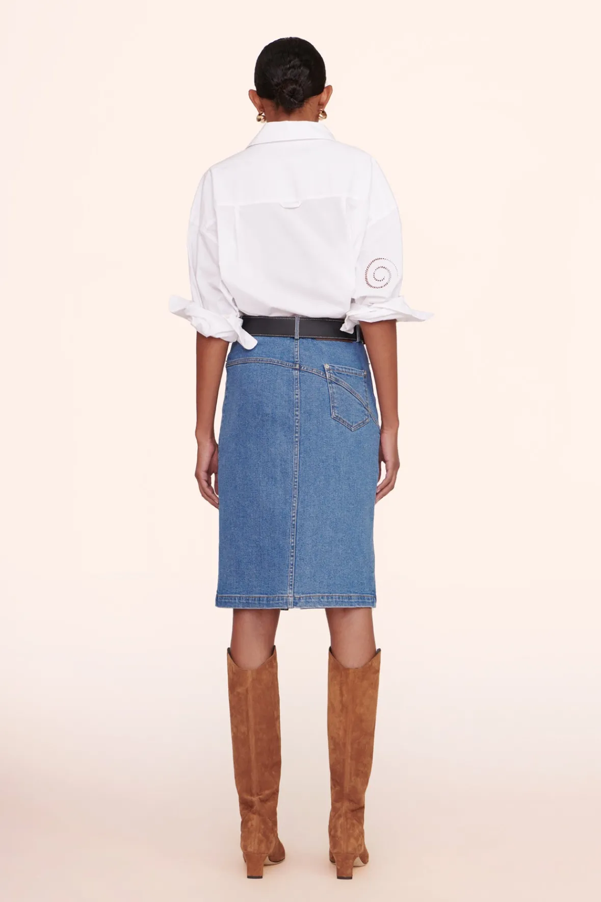 Denim<STAUD HUDSON SKIRT MEDIUM WASH MEDIUMWASH