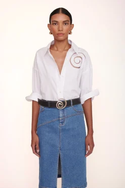 Denim<STAUD HUDSON SKIRT MEDIUM WASH MEDIUMWASH