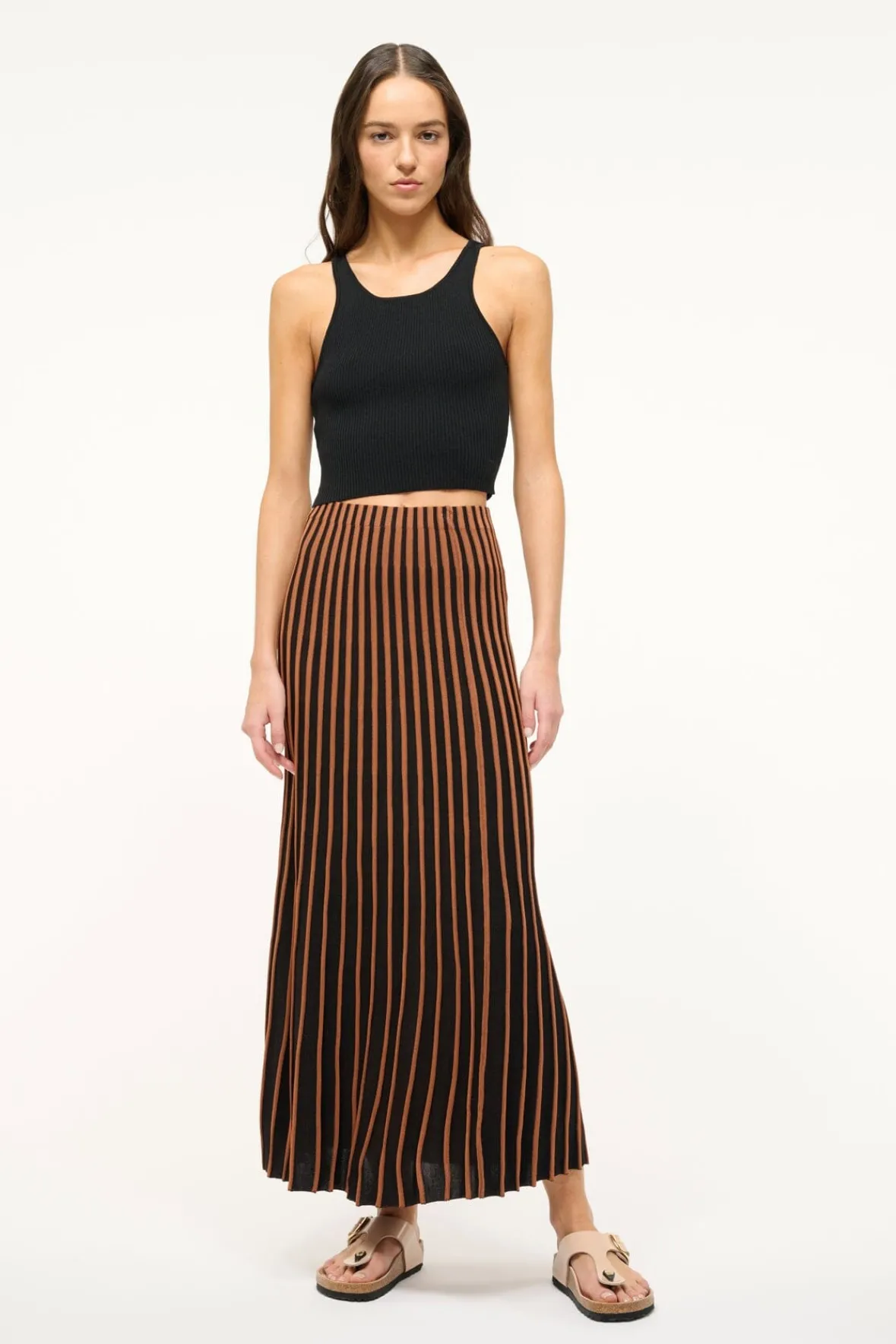 Spring Suiting|Essentials<STAUD IBISCO CROPPED TANK BLACK