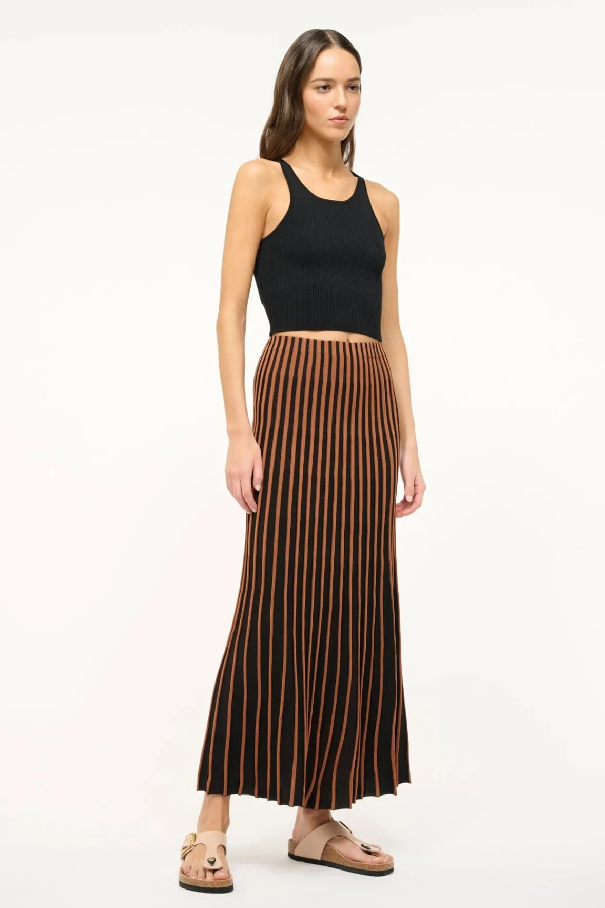 Spring Suiting|Essentials<STAUD IBISCO CROPPED TANK BLACK