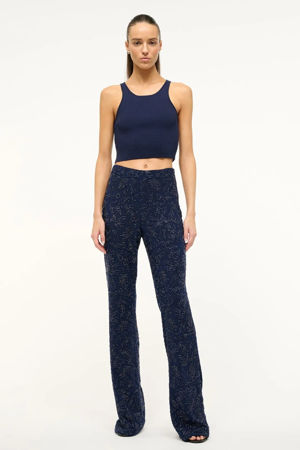 Spring Suiting|Essentials<STAUD IBISCO CROPPED TANK NAVY