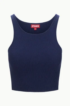 Spring Suiting|Essentials<STAUD IBISCO CROPPED TANK NAVY