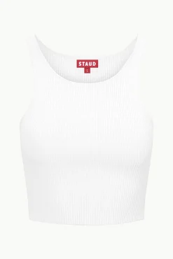Spring Suiting|Essentials<STAUD IBISCO CROPPED TANK WHITE