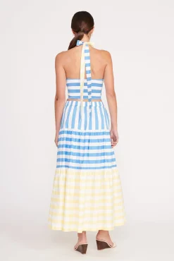 Poplin Shop|Skirts<STAUD IDALINO SKIRT BUTTERCUP SEASHORE STRIPE BUTTERCUPSEASHORESTRIPE