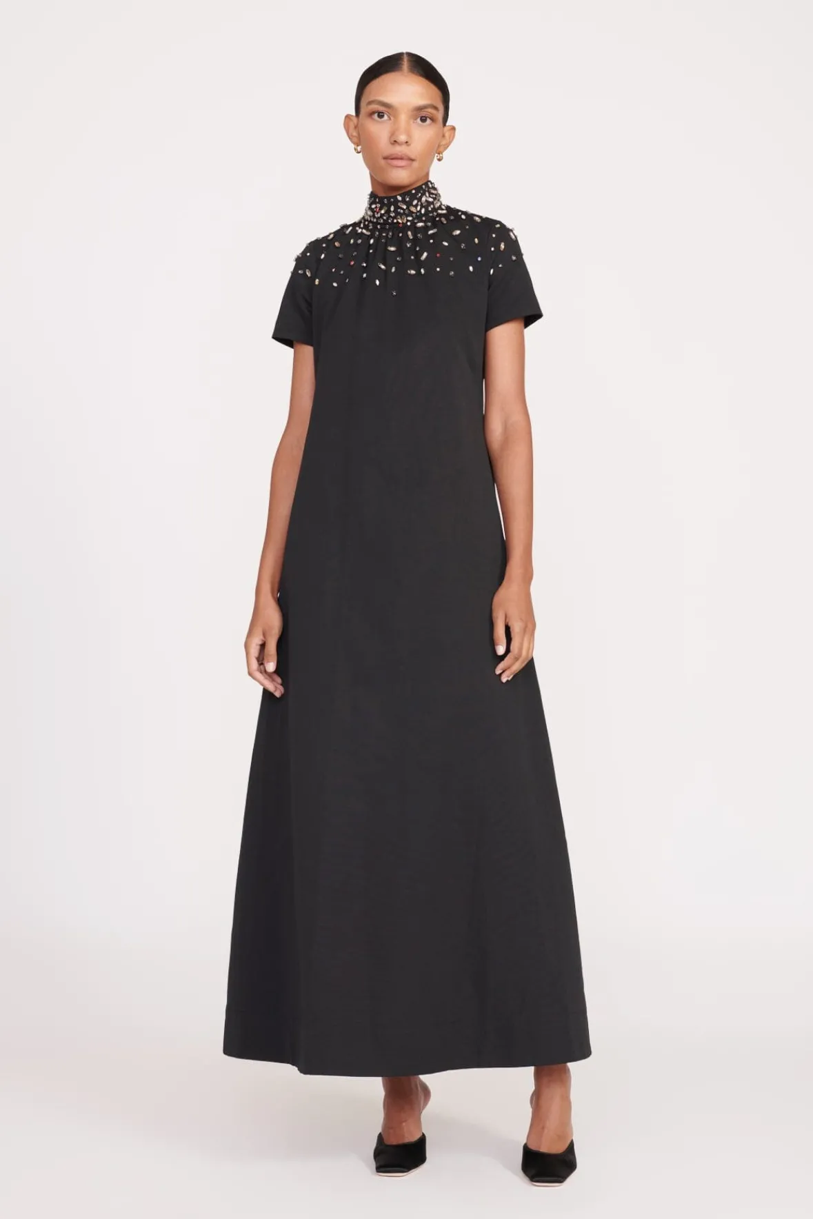 Dresses<STAUD ILANA DRESS BLACK SILVER BLACKSILVER