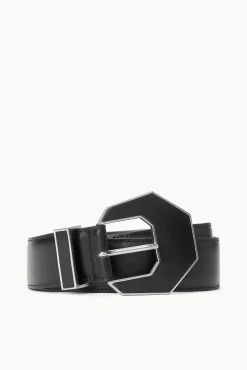 Belts<STAUD INLAY BUCKLE BELT   BLACK