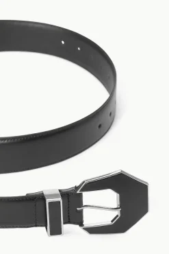 Belts<STAUD INLAY BUCKLE BELT   BLACK