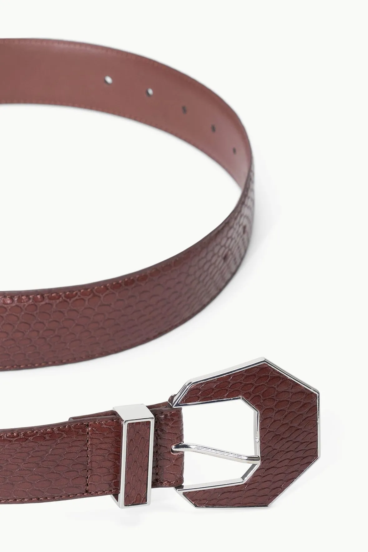 Belts<STAUD INLAY BUCKLE BELT MAHOGANY