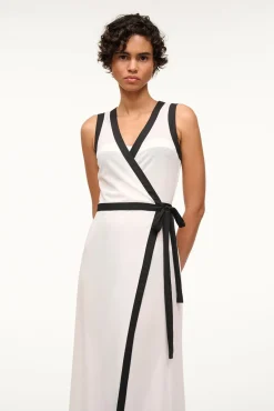 Cover-Ups<STAUD ISCHIA COVERUP DRESS  WHITE BLACK WHITEBLACK