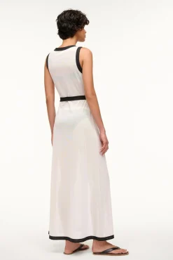 Cover-Ups<STAUD ISCHIA COVERUP DRESS  WHITE BLACK WHITEBLACK