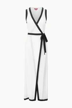 Cover-Ups<STAUD ISCHIA COVERUP DRESS  WHITE BLACK WHITEBLACK