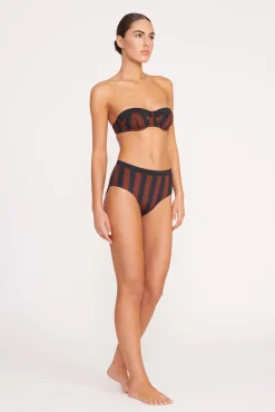 Bikinis<STAUD JO BALCONETTE BIKINI TOP  BLACK TAN SEASHORE STRIPE BLACKTANSEASHORESTRIPE