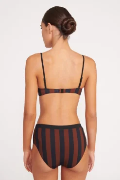 Bikinis<STAUD JO BALCONETTE BIKINI TOP  BLACK TAN SEASHORE STRIPE BLACKTANSEASHORESTRIPE