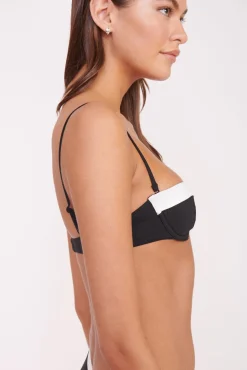 Bikinis<STAUD JO BALCONETTE BIKINI TOP  BLACK WHITE BLACKWHITE