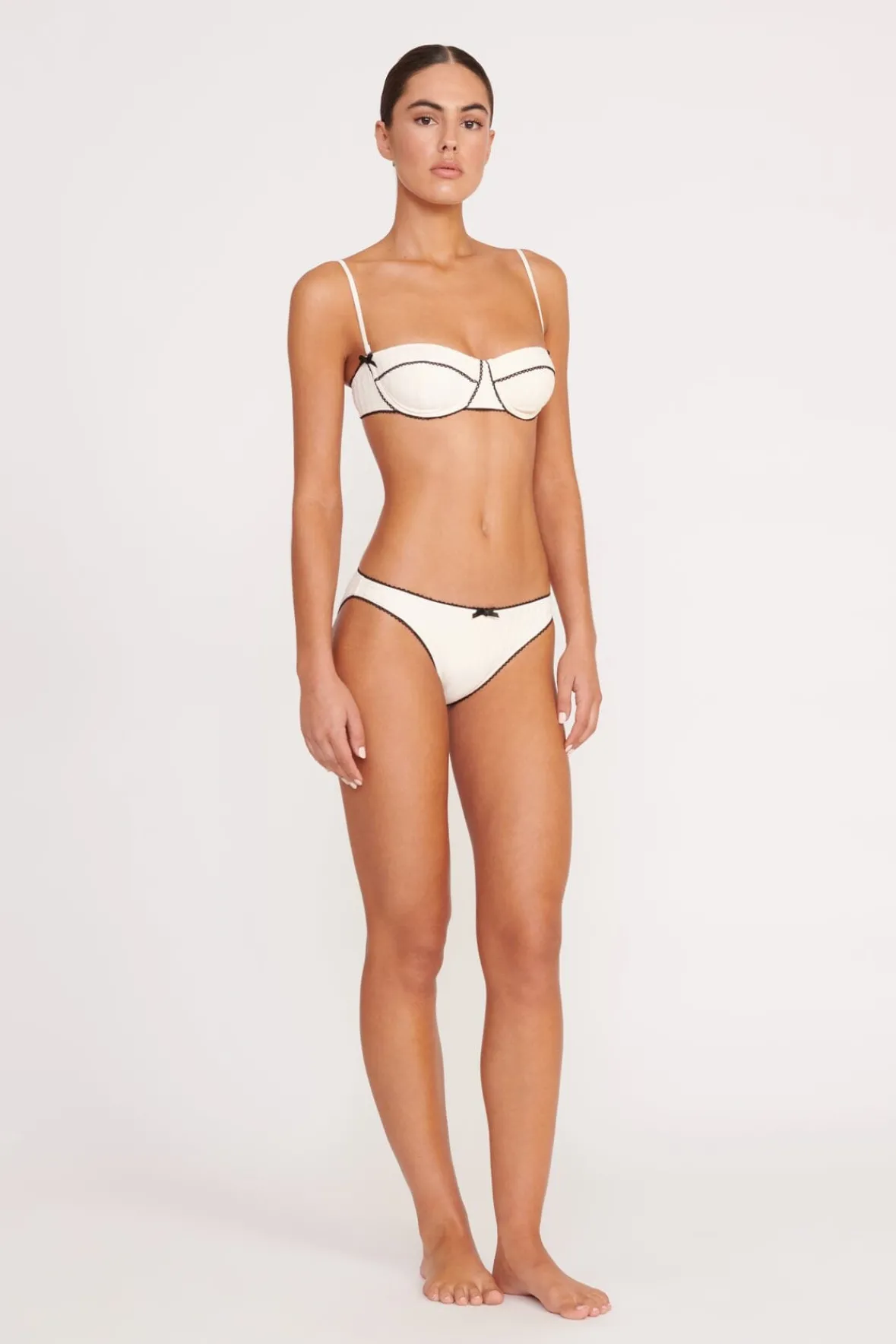 Bikinis<STAUD JO BALCONETTE BIKINI TOP IVORY BLACK IVORYBLACK